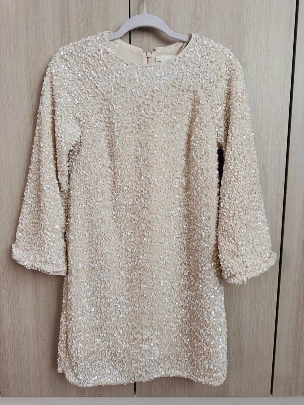 H&M Cream Sequin Mini Dress